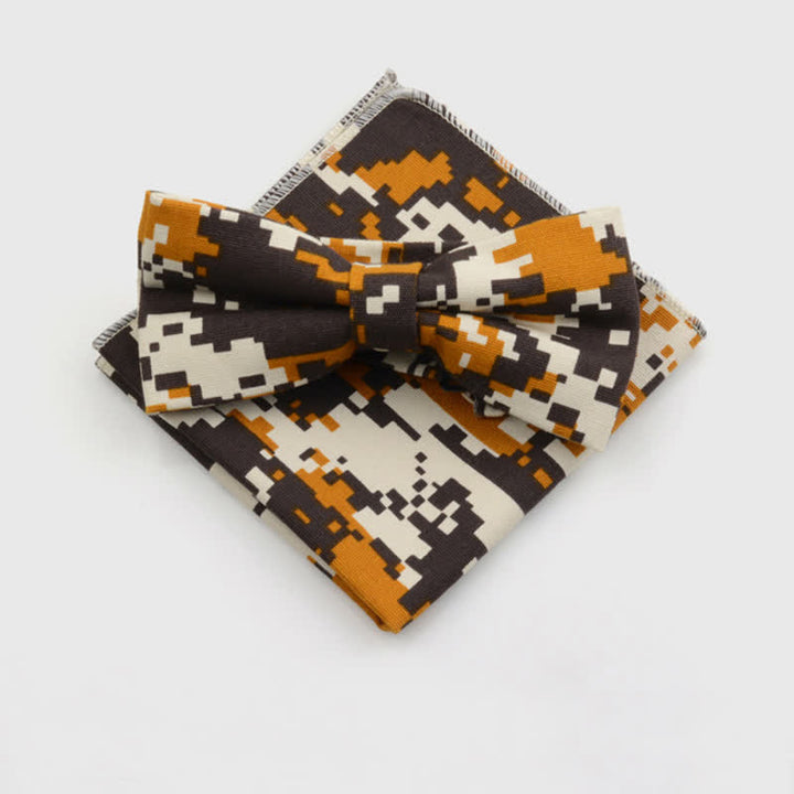Set di 2 fazzoletti da taschino e papillon in cotone con motivo Paisley da uomo
