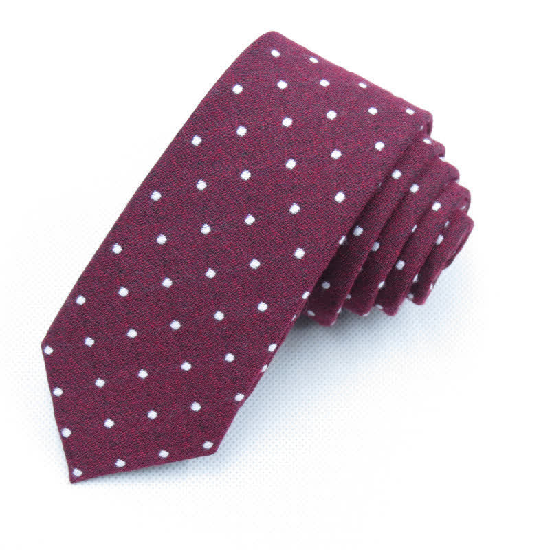 Set di 3 cravatte eleganti a pois da uomo - Borgogna - Cravatta - image 7