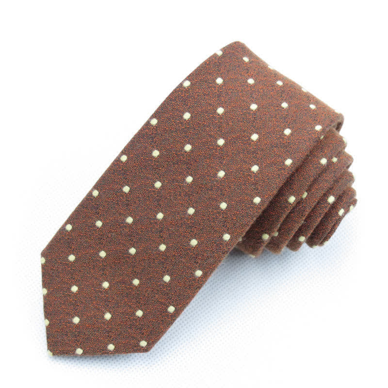 Set di 3 cravatte eleganti a pois da uomo - Marrone - Cravatta - image 24