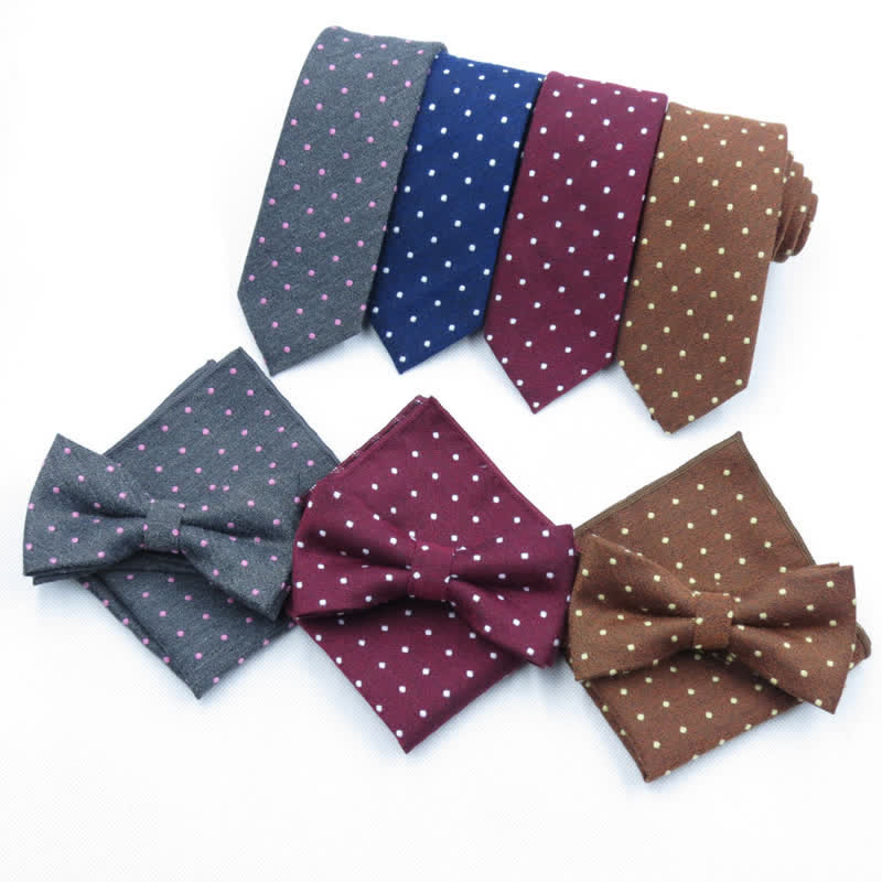 Set di 3 cravatte eleganti a pois da uomo - image 2