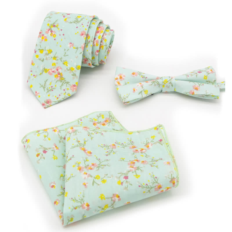 Set di 3 cravatte a farfalla in cotone con motivo Paisley da uomo