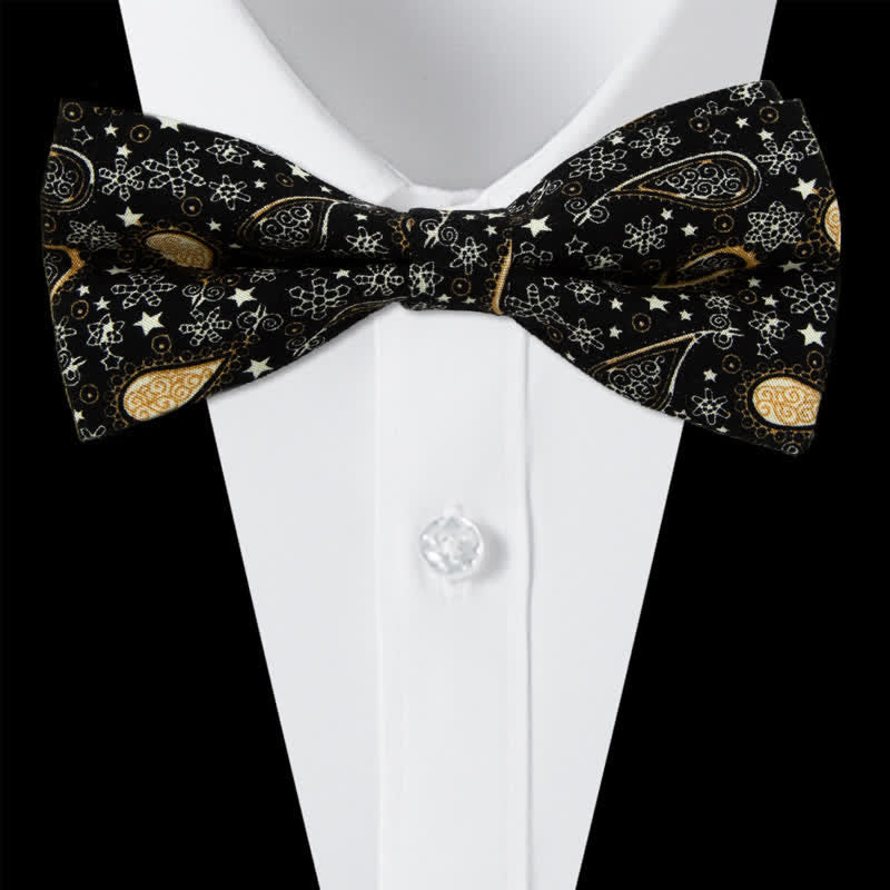 Set di 3 cravatte a farfalla in cotone con motivo Paisley da uomo