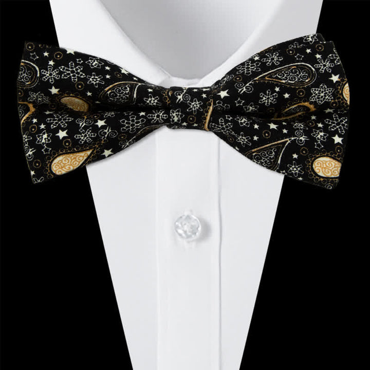 Set di 3 cravatte a farfalla in cotone con motivo Paisley da uomo