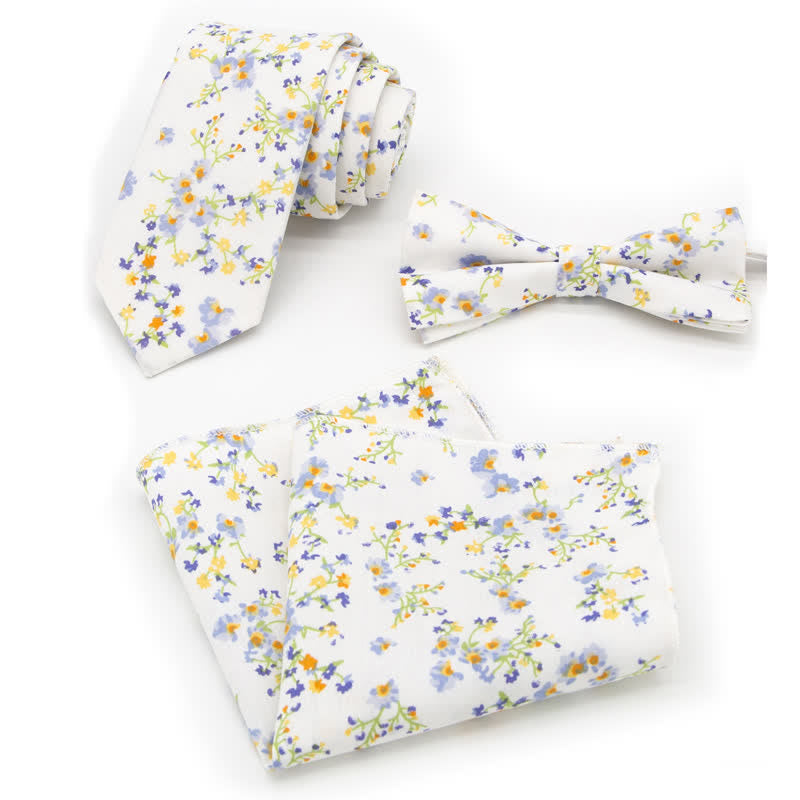 Set di 3 cravatte a farfalla in cotone con motivo Paisley da uomo