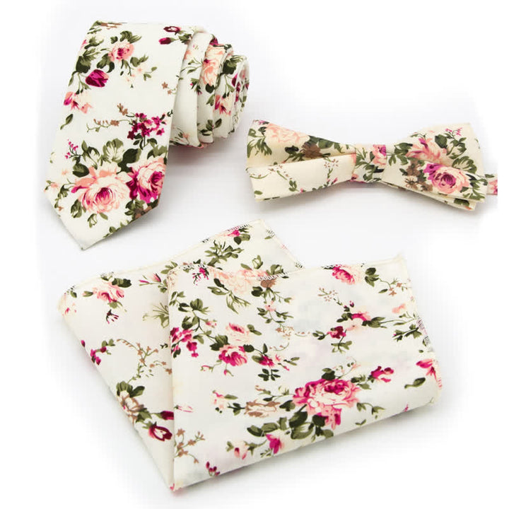 Set di 3 cravatte a farfalla in cotone con motivo Paisley da uomo