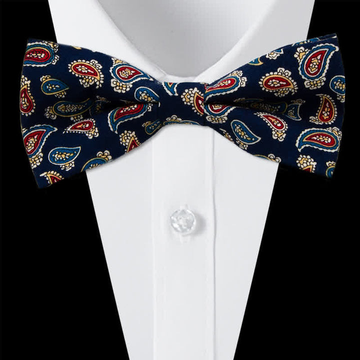 Set di 3 cravatte a farfalla in cotone con motivo Paisley da uomo