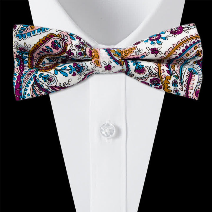 Set di 3 cravatte a farfalla in cotone con motivo Paisley da uomo