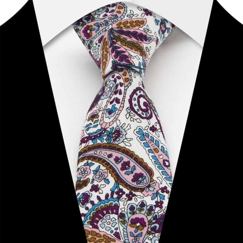 Set di 3 cravatte a farfalla in cotone con motivo Paisley da uomo