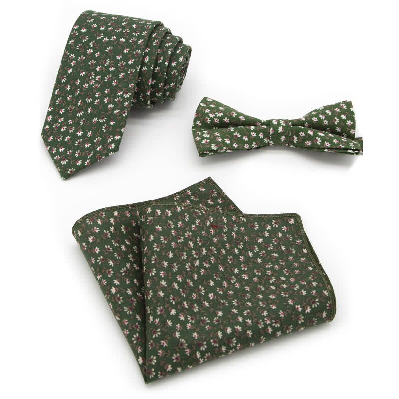 Set di 3 cravatte a farfalla in cotone con motivo Paisley da uomo