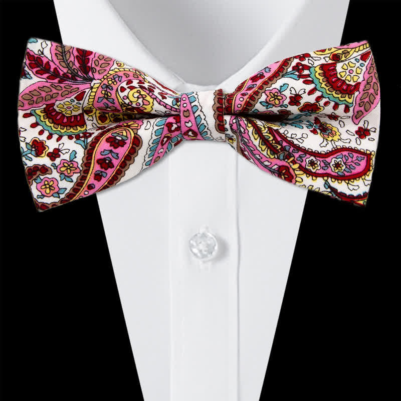 Set di 3 cravatte a farfalla in cotone con motivo Paisley da uomo