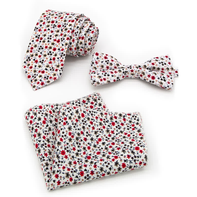 Set di 3 cravatte a farfalla in cotone con motivo Paisley da uomo