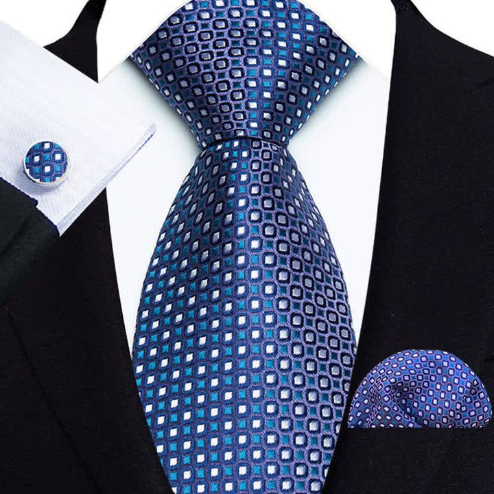 Set di 3 cravatte di lusso formali con motivo a pois da uomo