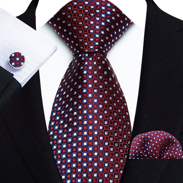 Set di 3 cravatte di lusso formali con motivo a pois da uomo