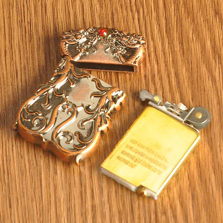 Accendino a cherosene ricaricabile Double Dragon Two Tone Color
