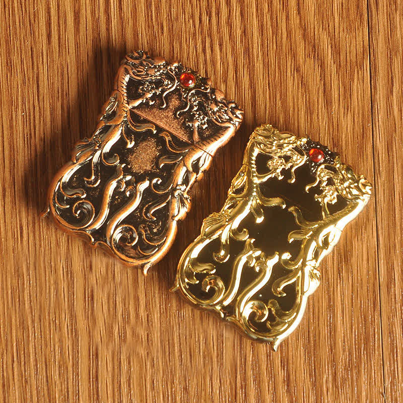 Accendino a cherosene ricaricabile Double Dragon Two Tone Color