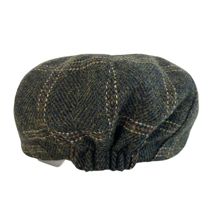 Cappello basco ottagonale da pittore britannico a quadri retrò verde scuro - image 3