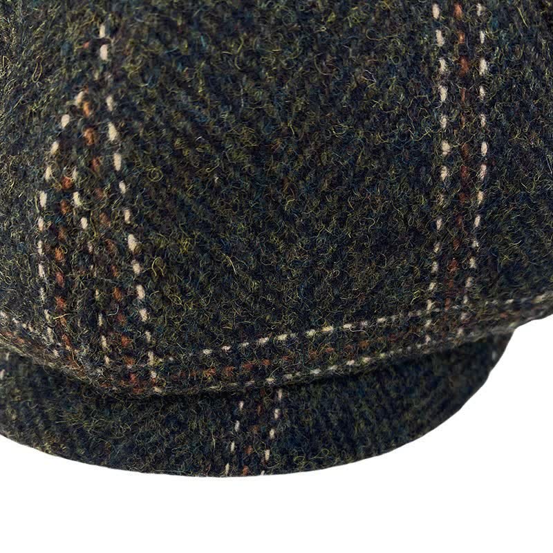 Cappello basco ottagonale da pittore britannico a quadri retrò verde scuro - image 6
