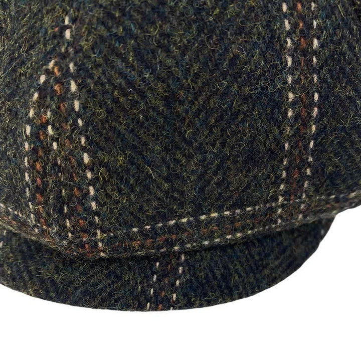 Cappello basco ottagonale da pittore britannico a quadri retrò verde scuro
