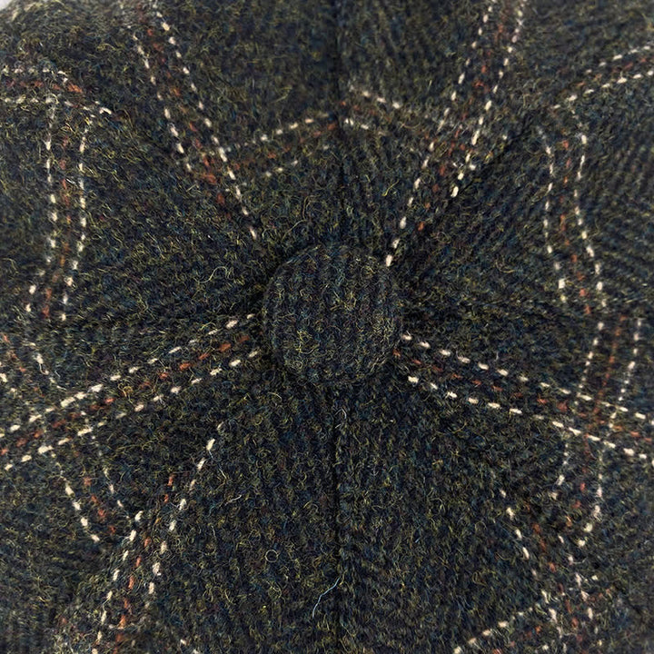Cappello basco ottagonale da pittore britannico a quadri retrò verde scuro - image 5