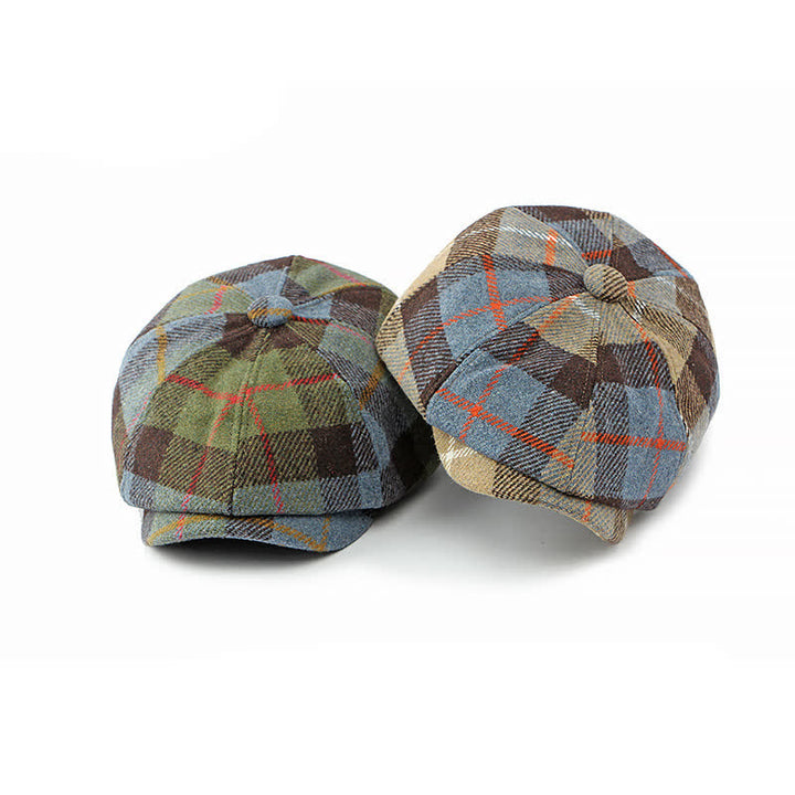 Cappello basco da giornalaio in finta lana tweed - image 4