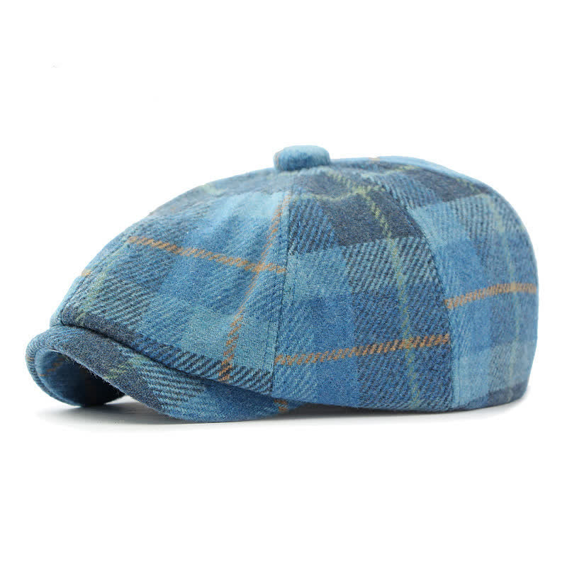 Cappello basco da giornalaio in finta lana tweed - Blu - Regolabile (21 5/8"-23 1/4") - image 11