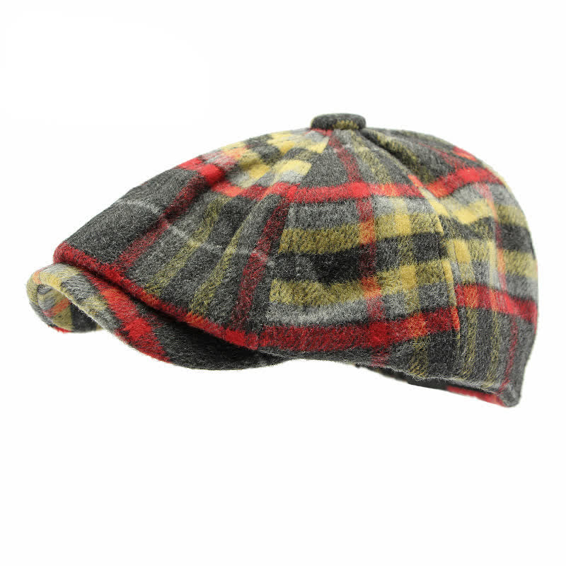 Cappello da strillone a otto pannelli a quadri tradizionali, berretto britannico - image 4