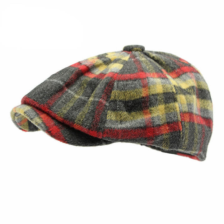 Cappello da strillone a otto pannelli a quadri tradizionali, berretto britannico - image 4