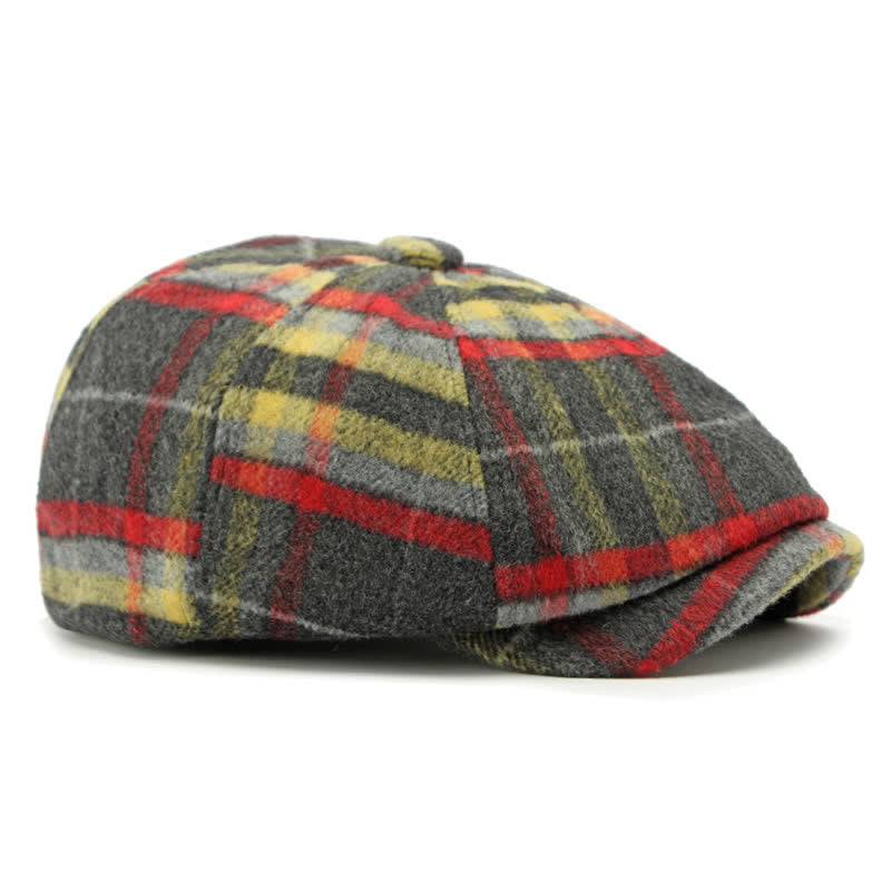 Cappello da strillone a otto pannelli a quadri tradizionali, berretto britannico - image 5