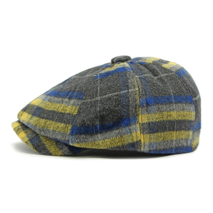 Cappello da strillone a otto pannelli a quadri tradizionali, berretto britannico - image 11
