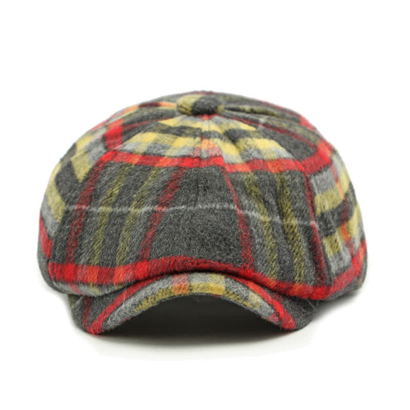Cappello da strillone a otto pannelli a quadri tradizionali, berretto britannico - image 2