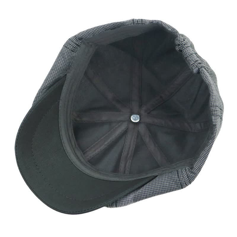 Cappello basco casual con patchwork pied de poule - image 2