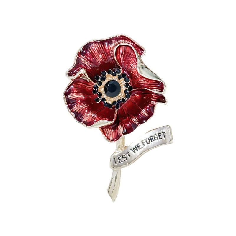 Spilla Red Poppy Remembrance Day Lest We Forget