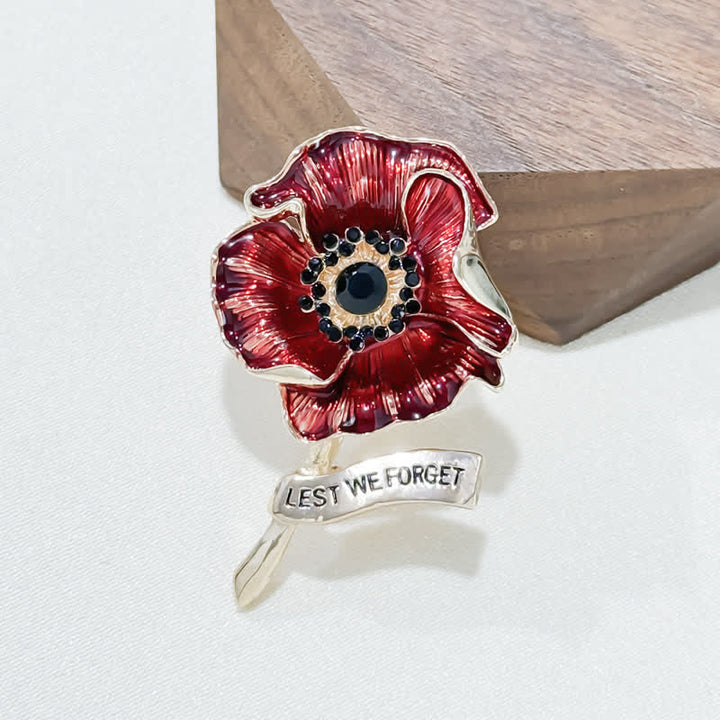 Spilla Red Poppy Remembrance Day Lest We Forget