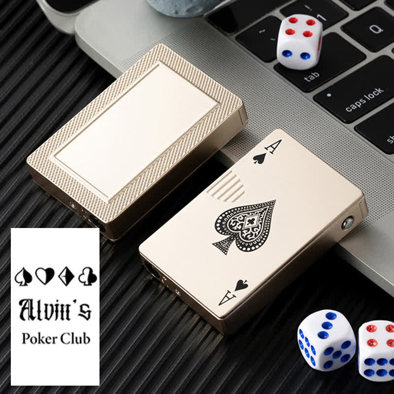Accendino a butano ricaricabile personalizzato con retro personalizzato e carte da poker