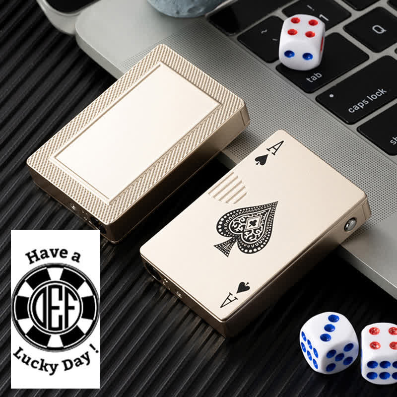 Accendino a butano ricaricabile personalizzato con retro personalizzato e carte da poker