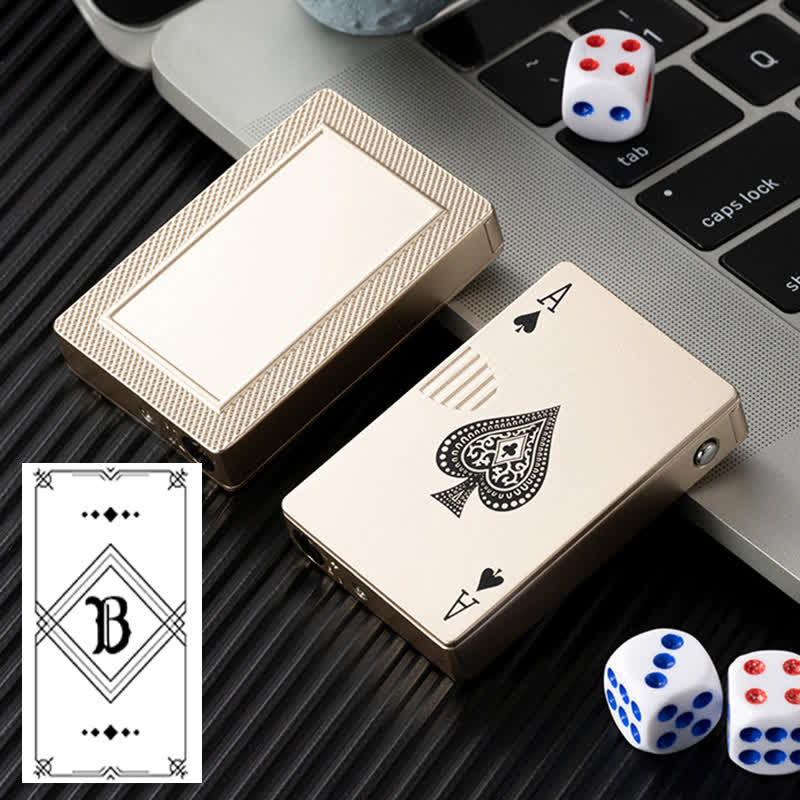 Accendino a butano ricaricabile personalizzato con retro personalizzato e carte da poker