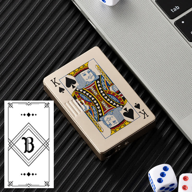 Accendino a butano ricaricabile personalizzato con retro personalizzato e carte da poker - Oro K - Progetto #B - image 25