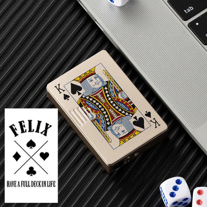 Accendino a butano ricaricabile personalizzato con retro personalizzato e carte da poker