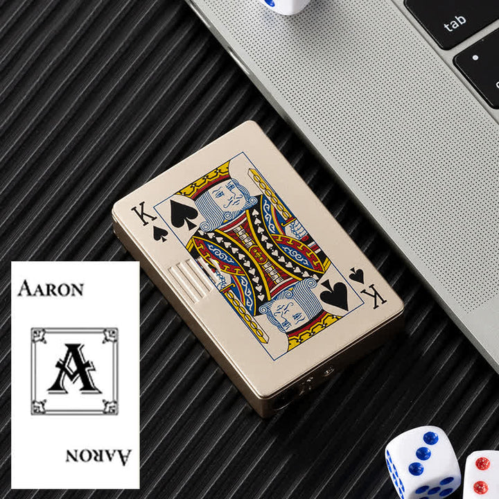 Accendino a butano ricaricabile personalizzato con retro personalizzato e carte da poker