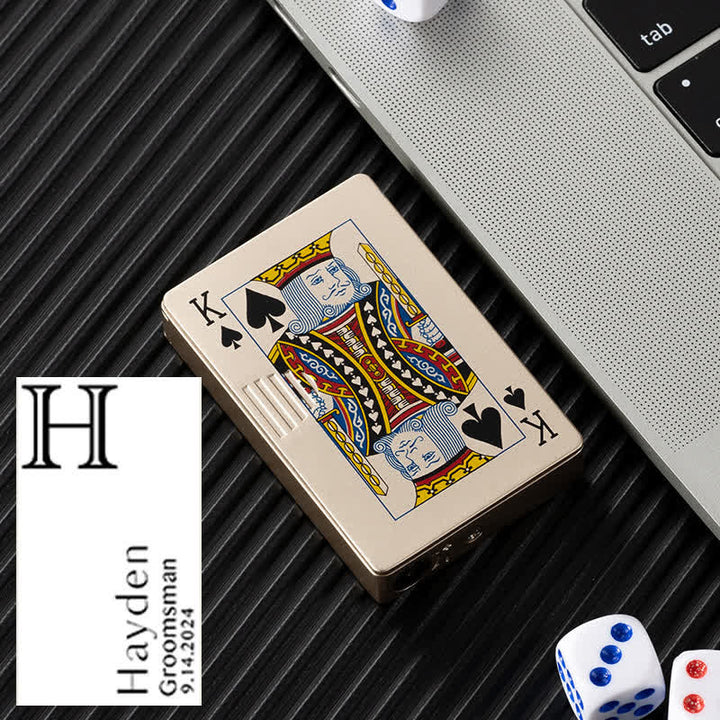 Accendino a butano ricaricabile personalizzato con retro personalizzato e carte da poker
