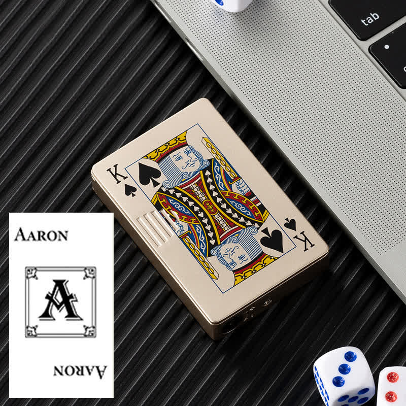 Accendino a butano ricaricabile personalizzato con retro personalizzato e carte da poker - Oro K - Progetto #A - image 24
