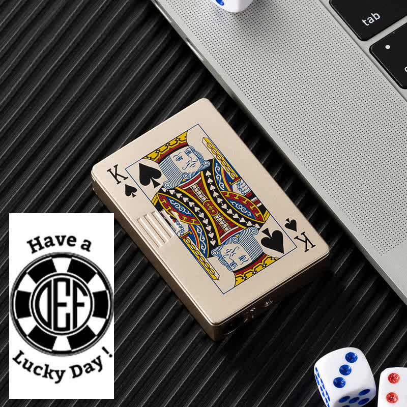 Accendino a butano ricaricabile personalizzato con retro personalizzato e carte da poker