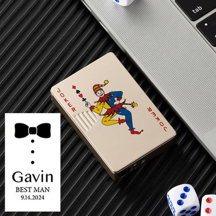 Accendino a butano ricaricabile personalizzato con retro personalizzato e carte da poker