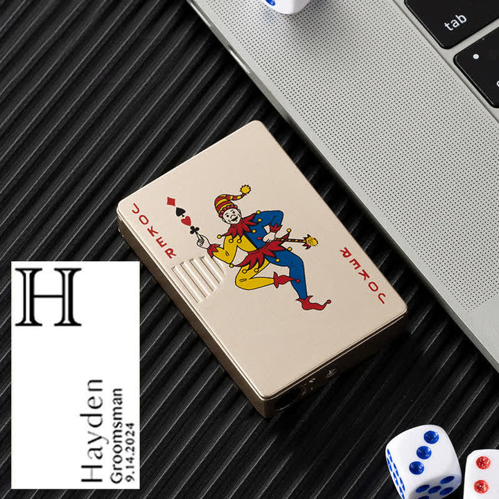 Accendino a butano ricaricabile personalizzato con retro personalizzato e carte da poker