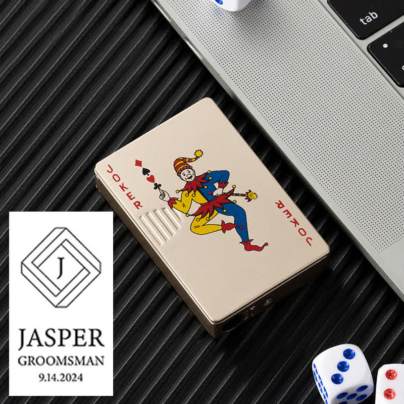 Accendino a butano ricaricabile personalizzato con retro personalizzato e carte da poker