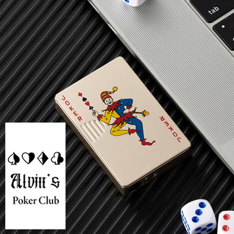 Accendino a butano ricaricabile personalizzato con retro personalizzato e carte da poker
