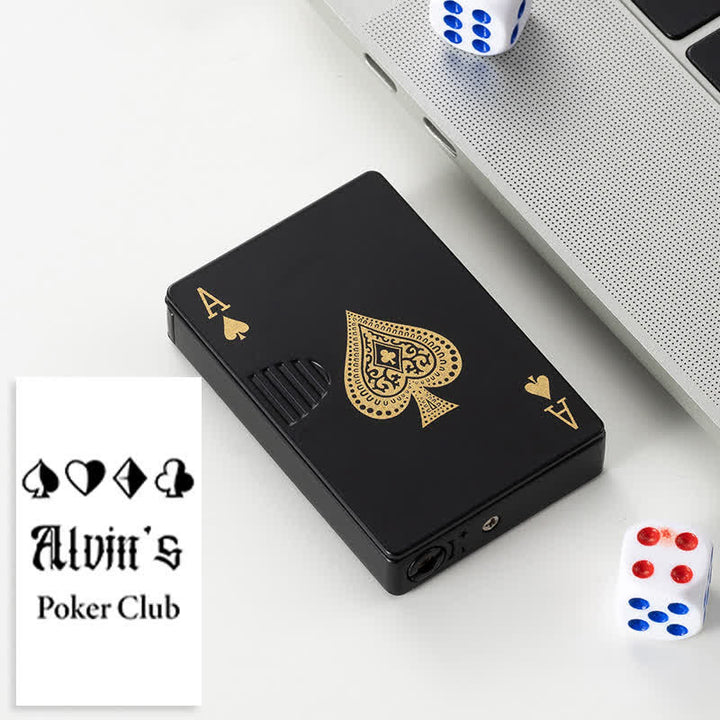 Accendino a butano ricaricabile personalizzato con retro personalizzato e carte da poker - Nero A - Progetto #C - image 47