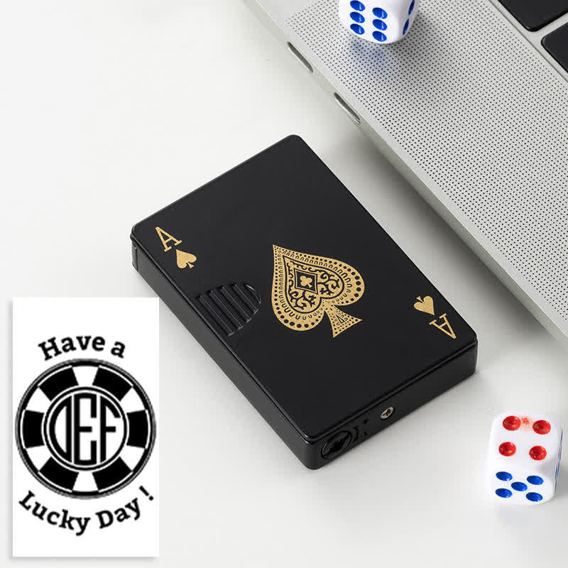 Accendino a butano ricaricabile personalizzato con retro personalizzato e carte da poker - Nero A - Progetto #D - image 48