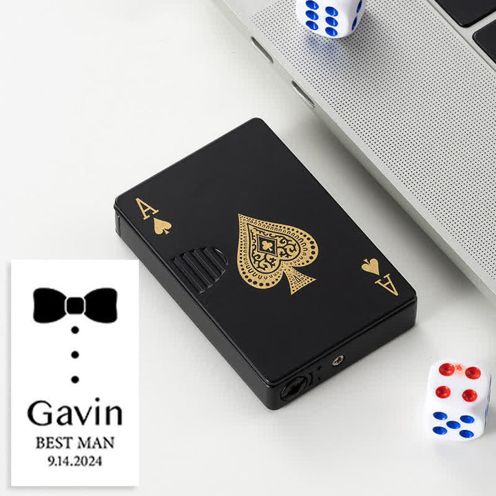 Accendino a butano ricaricabile personalizzato con retro personalizzato e carte da poker