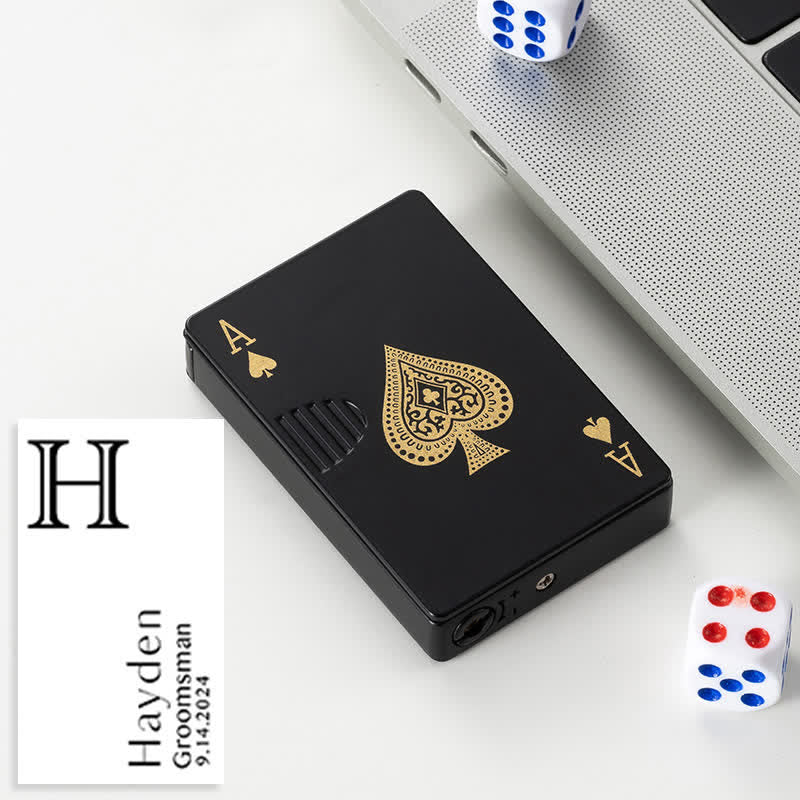 Accendino a butano ricaricabile personalizzato con retro personalizzato e carte da poker